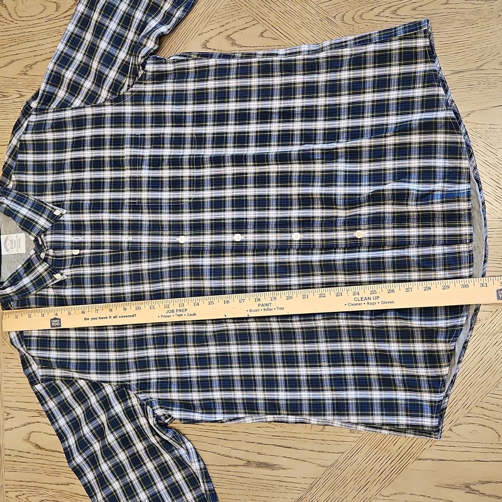 Brooks Brothers Regent Plaid Button Down Shirt Men Large Blue White Green Cotton - Picture 5 of 5